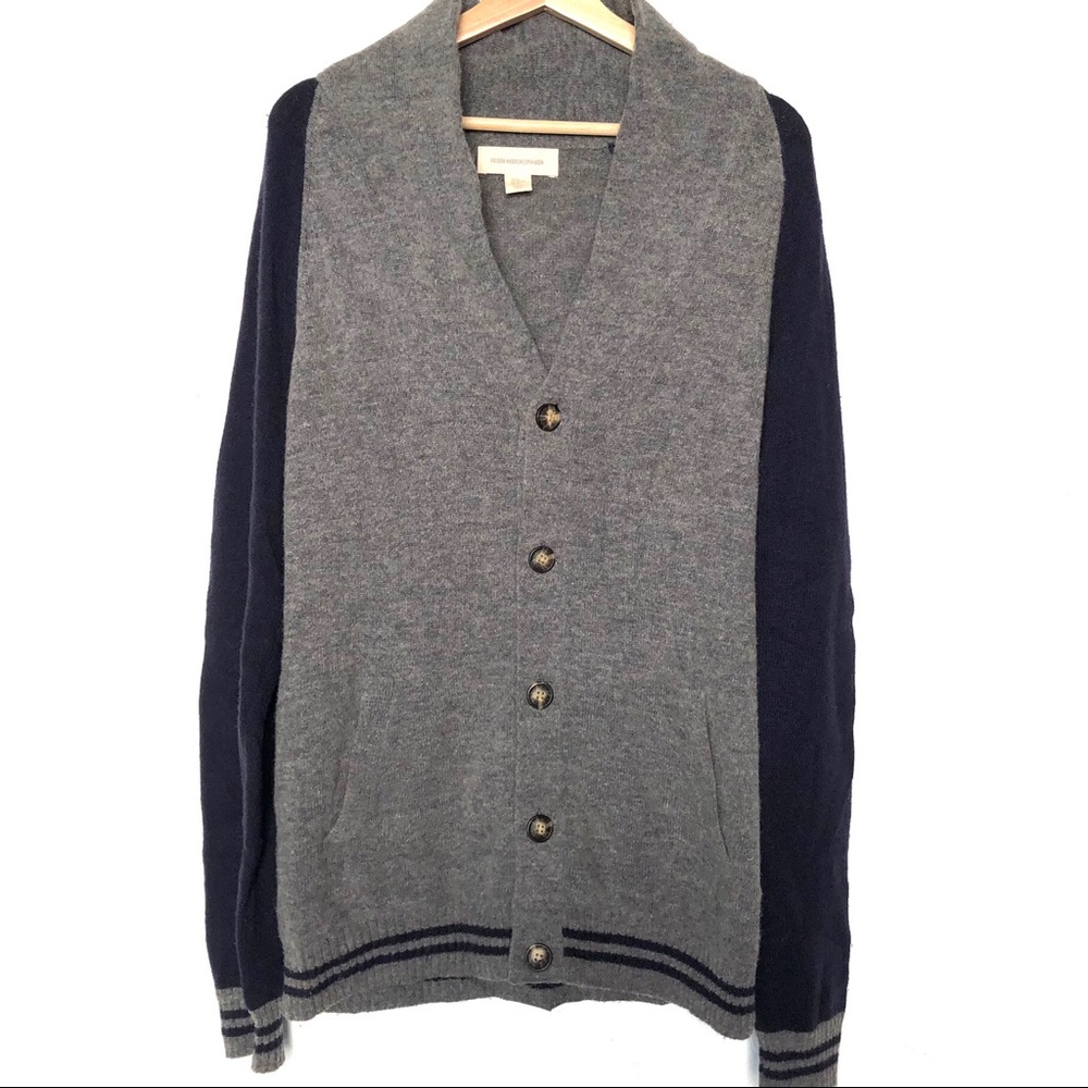 Frederik Anderson Copenhagen Wool Varsity Style Cardigan